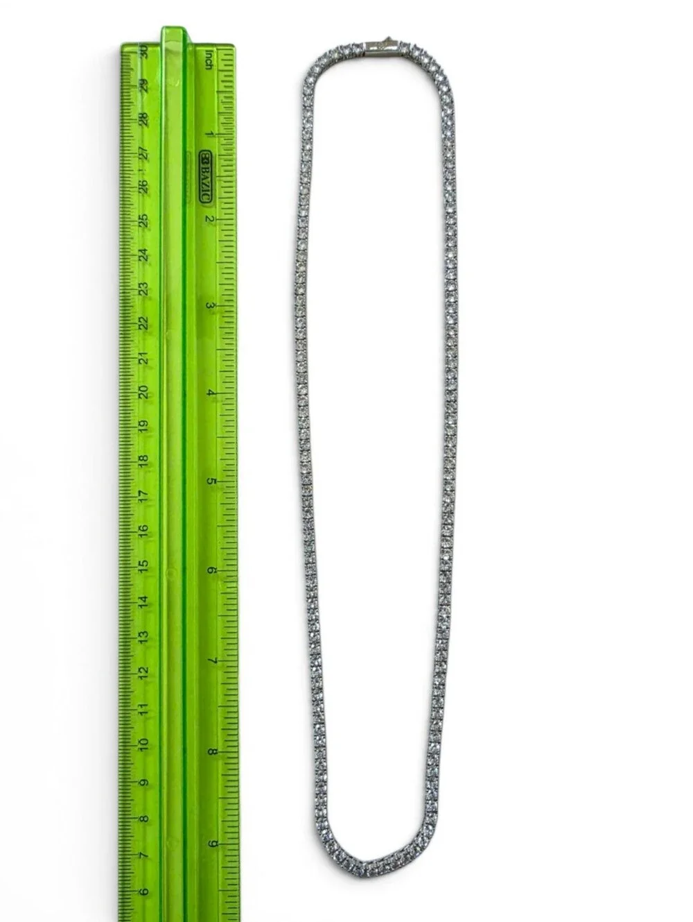 Imperium 3mm Rhinestone Tennis Necklace Chain Silver Sparkle Necklace